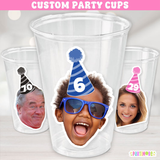 Custom Plastic Party Cups With Photo Great for For Children, Adults, And Pet Parties, Custom Adult Favors, Birthday Centerpiece