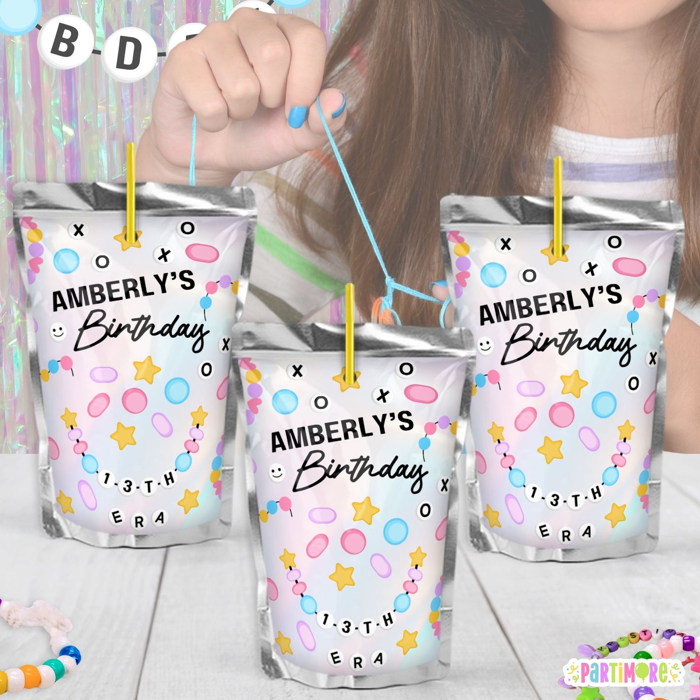 taylor friendship bracelet party decor juice pouch labels