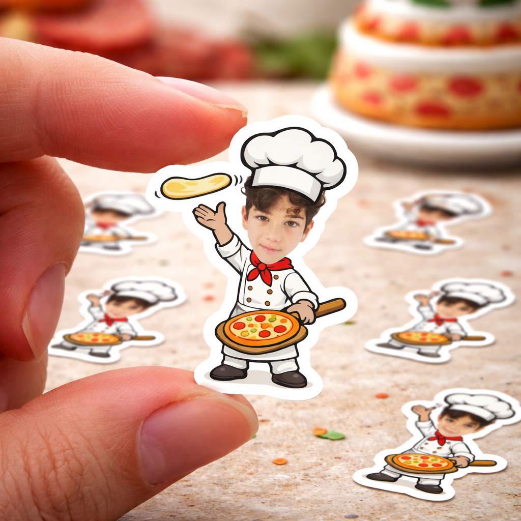 Personalized Pizza Birthday Confetti – Custom Photo Little Chef Party Confetti, 100 Pieces