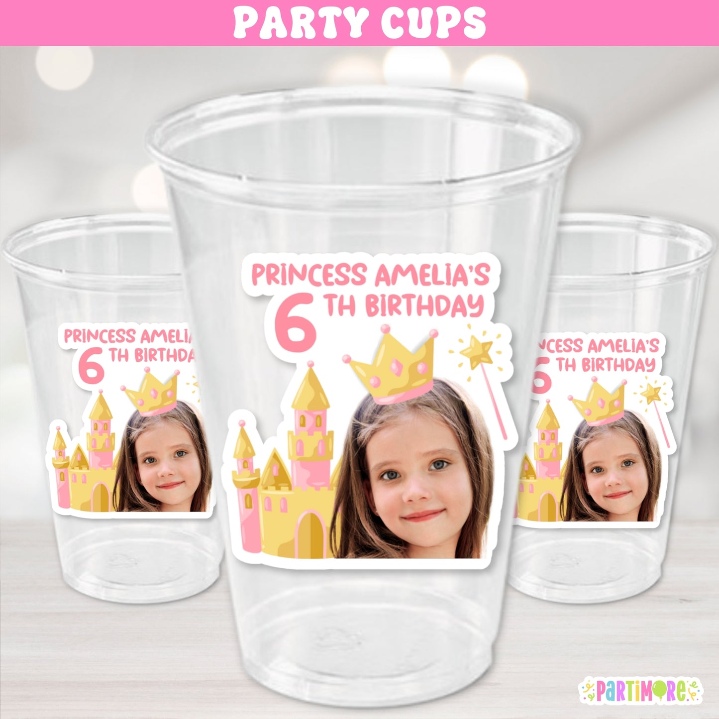 Personalized Princess Cups, Kids Birthday Party Cups, Princess Birthday Party Decor, Princess Party Theme, Princess Party Supplies, Princess Tableware