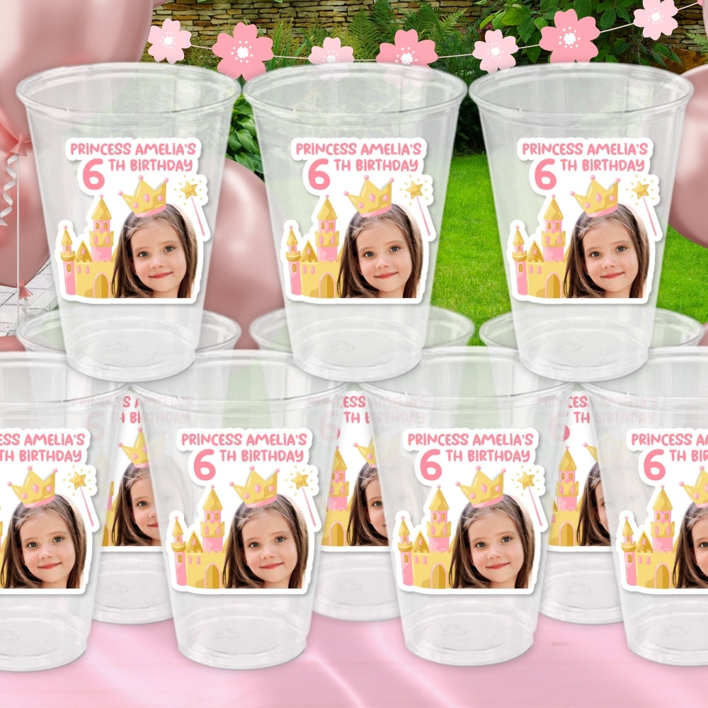 Personalized Princess theme party cups, custom personalized tableware, disposable cups for girls
