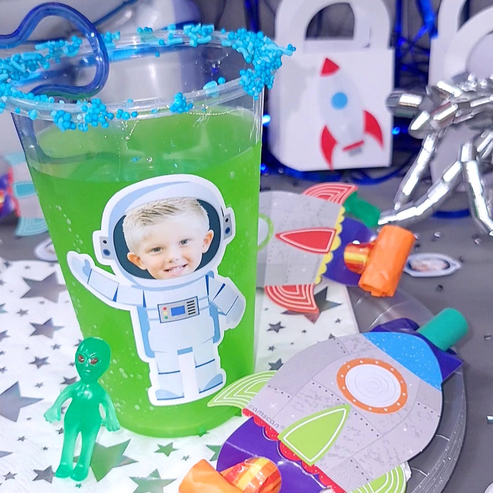 Space Birthday Party Cups, Astronaut Birthday Cups, Personalized Birthday Cups, Disposable Party Cups, Galaxy Tableware, Kids Space Themed Decorations
