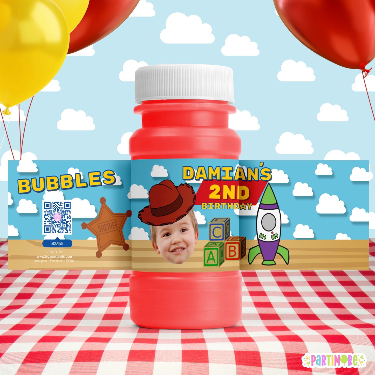 Personalized Space Cowboy Bubble Bottle Labels | Two Infinity Theme