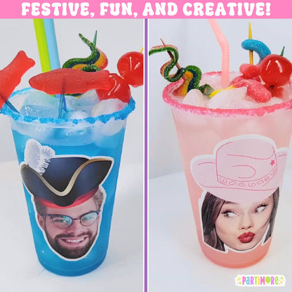 Custom Plastic Party Cups With Photo Great for For Children, Adults, And Pet Parties, Custom Adult Favors, Birthday Centerpiece
