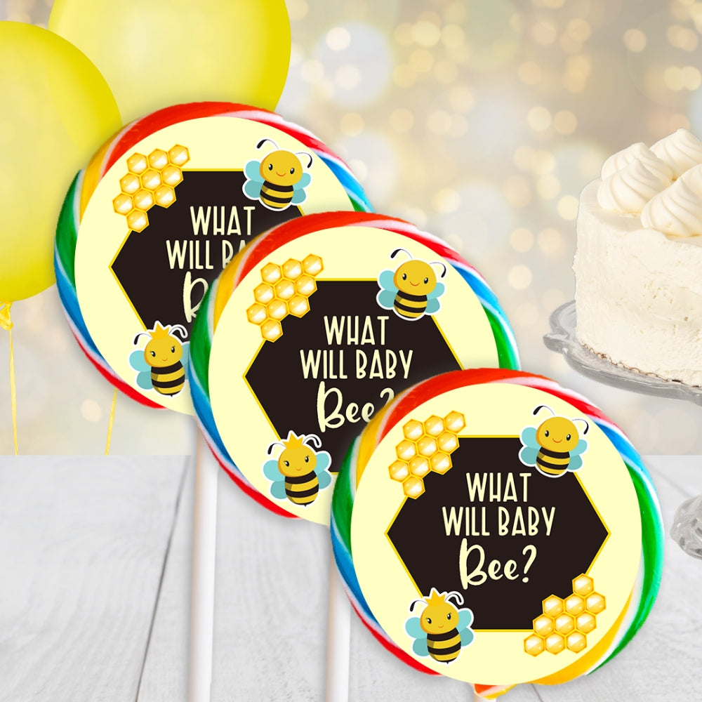 Bumble Bee Baby Shower Lollipop Labels, Gender Reveal Stickers Labels, Boy Girl, Twins, Honeycomb, Little Girl Queen Bee, Baby Boy Drone, Soon To Bee