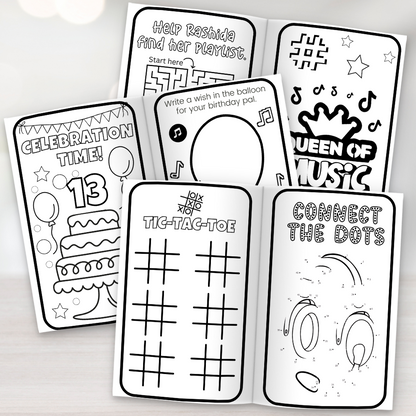 Musical Tok Birthday Coloring Books, Music Party Supplies, Music Notes Karaoke Party Decor