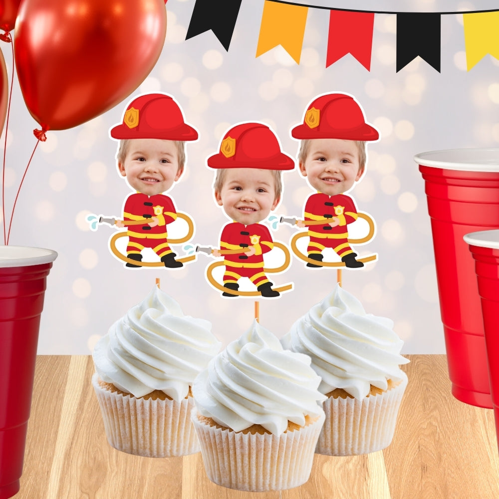 funny personalized firefighter gifts, fire truck birthday party decorations