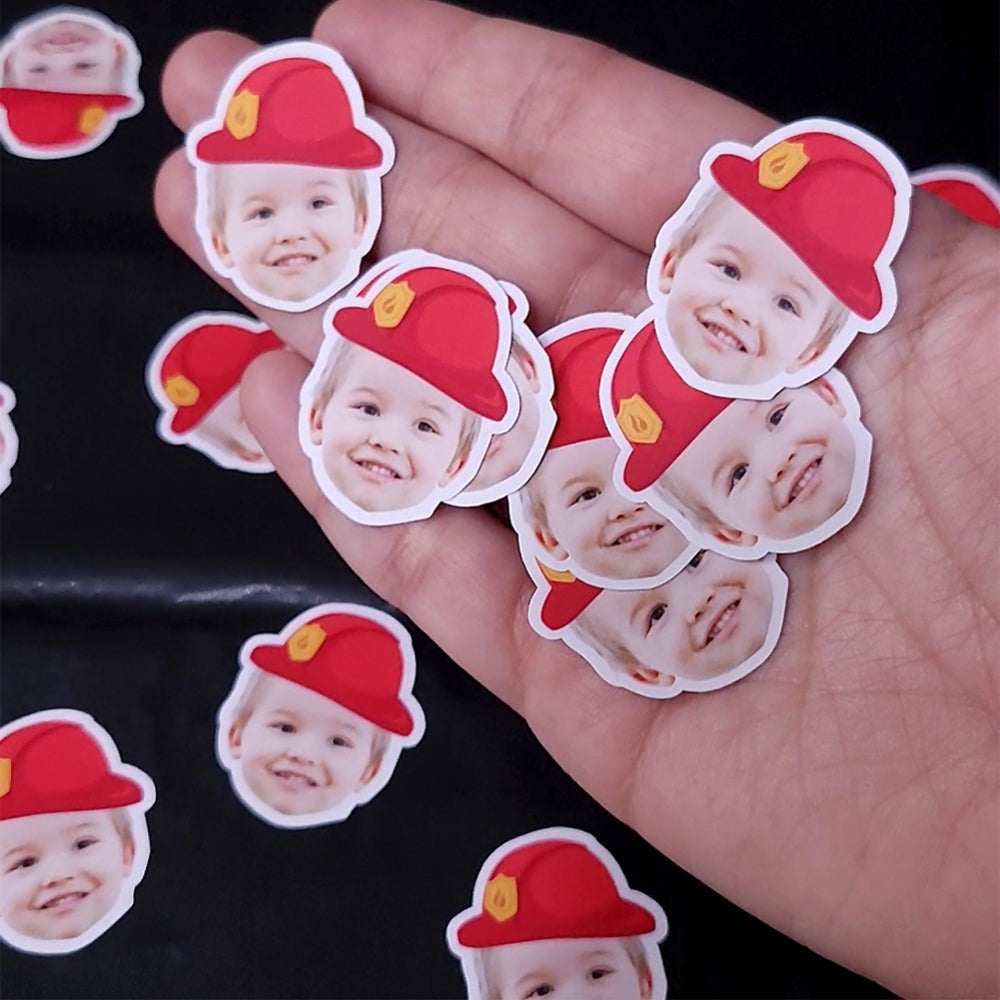 Firefighter Confetti, Firetruck Birthday Party Decorations, Fireman Helmet Face Confetti