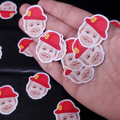 Firefighter Confetti, Firetruck Birthday Party Decorations, Fireman Helmet Face Confetti