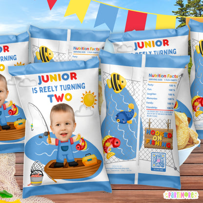Personalized Fishing Chip Bags | Custom Outdoor Adventure Party Favor
