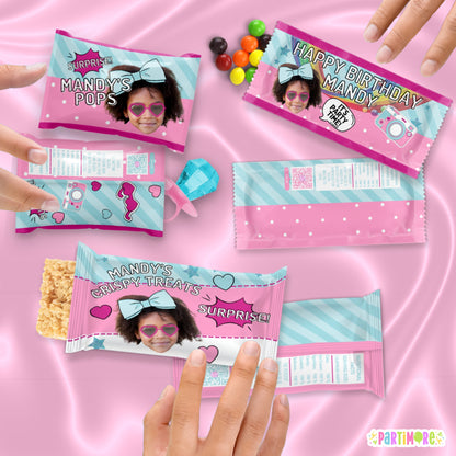 Surprise Doll Candy Wrappers | Personalized Party Favor Labels
