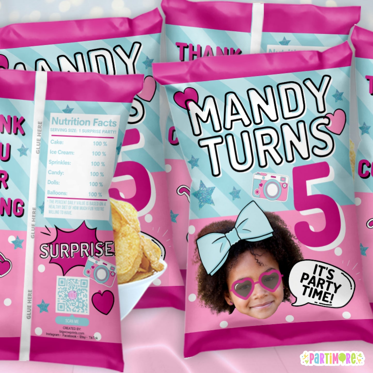 Surprise Doll Chip Bags | Personalized Party Favor Goodie Bags