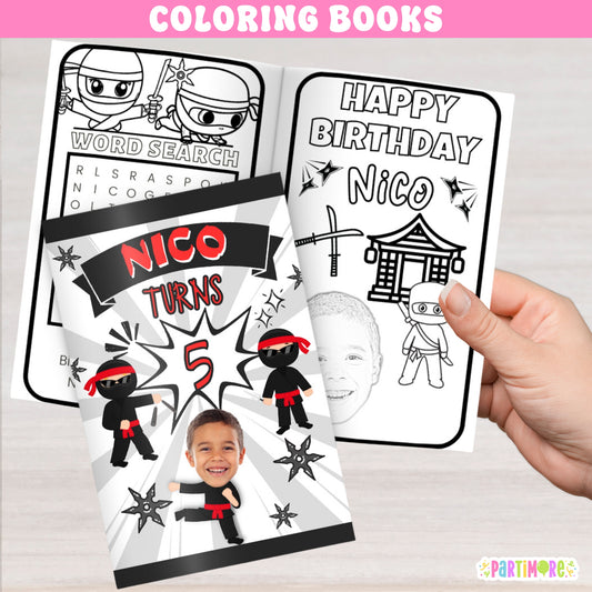 Little Ninja Birthday Coloring Books For Kids, Ninja Party Decorations, Ninja Party Supplies, Ninja Party Ideas