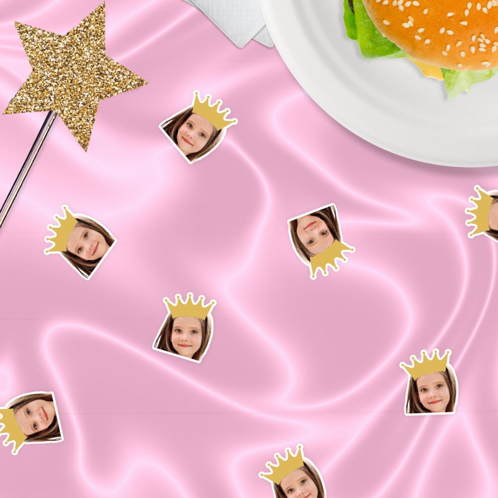 Princess Confetti, Personalized Face Confetti For Kids Adults, Gold Princess Crown, Magical Princess Party Decorations