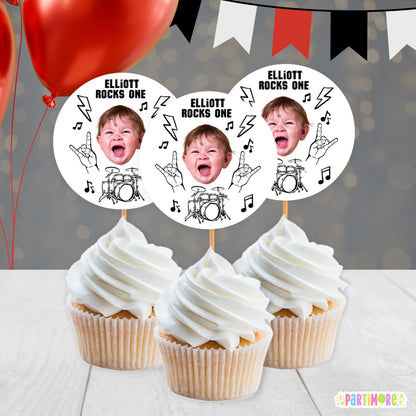Rock and Roll Cupcake Toppers | Born to Rock 2nd Birthday Party Decor | One Rocks 1st Birthday Party Supplies