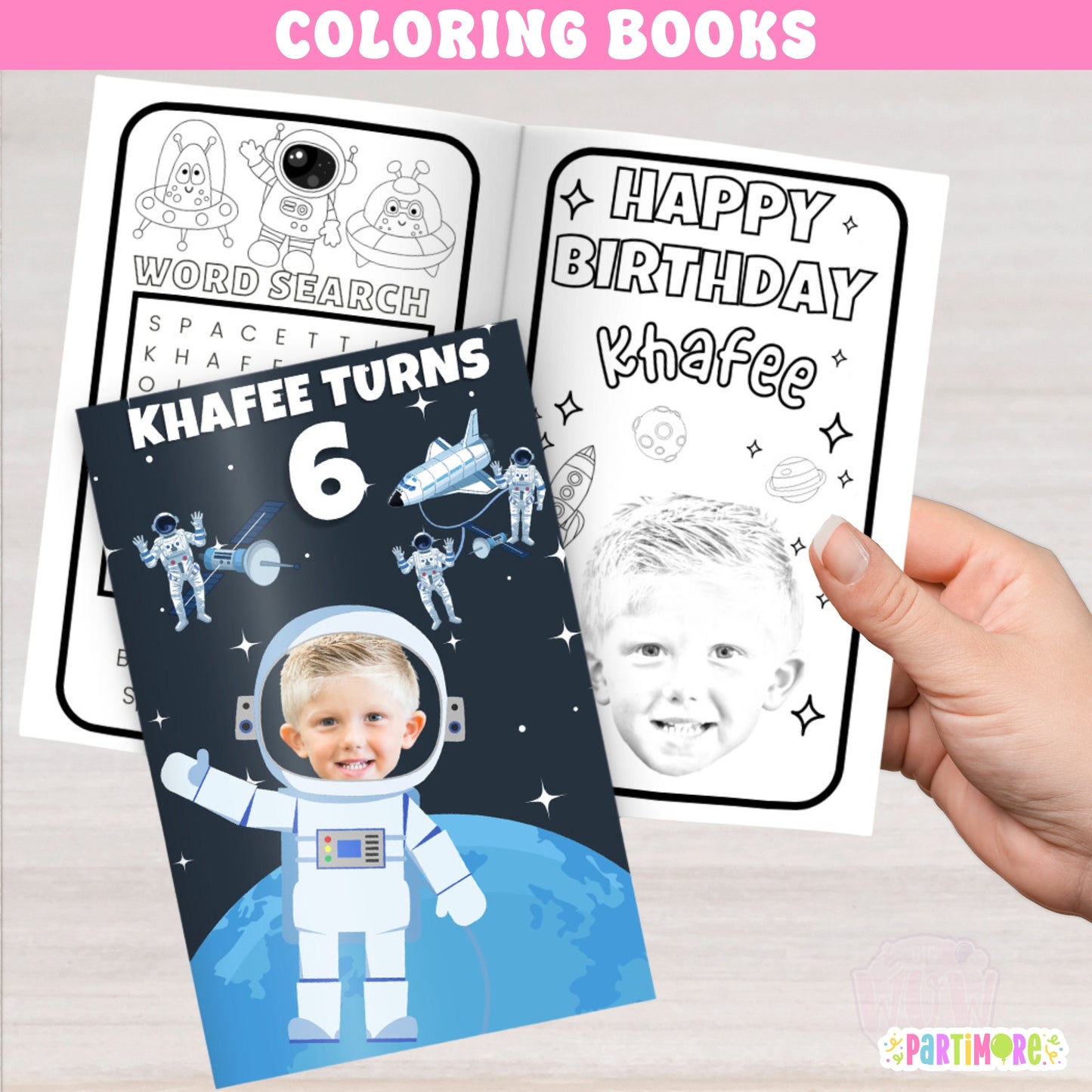 Outer Space Birthday Coloring Books For Kids, Astronaut Coloring Page | Galaxy Party Favors