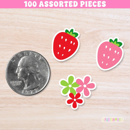 Strawberry Party Confetti – Berry First Birthday Table Decor, 100 Pieces
