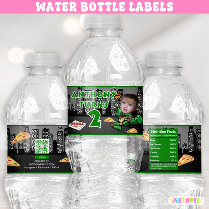 Turtle Labeles Personalized Turtle Water Bottle Labels | Custom Party Decorations ...