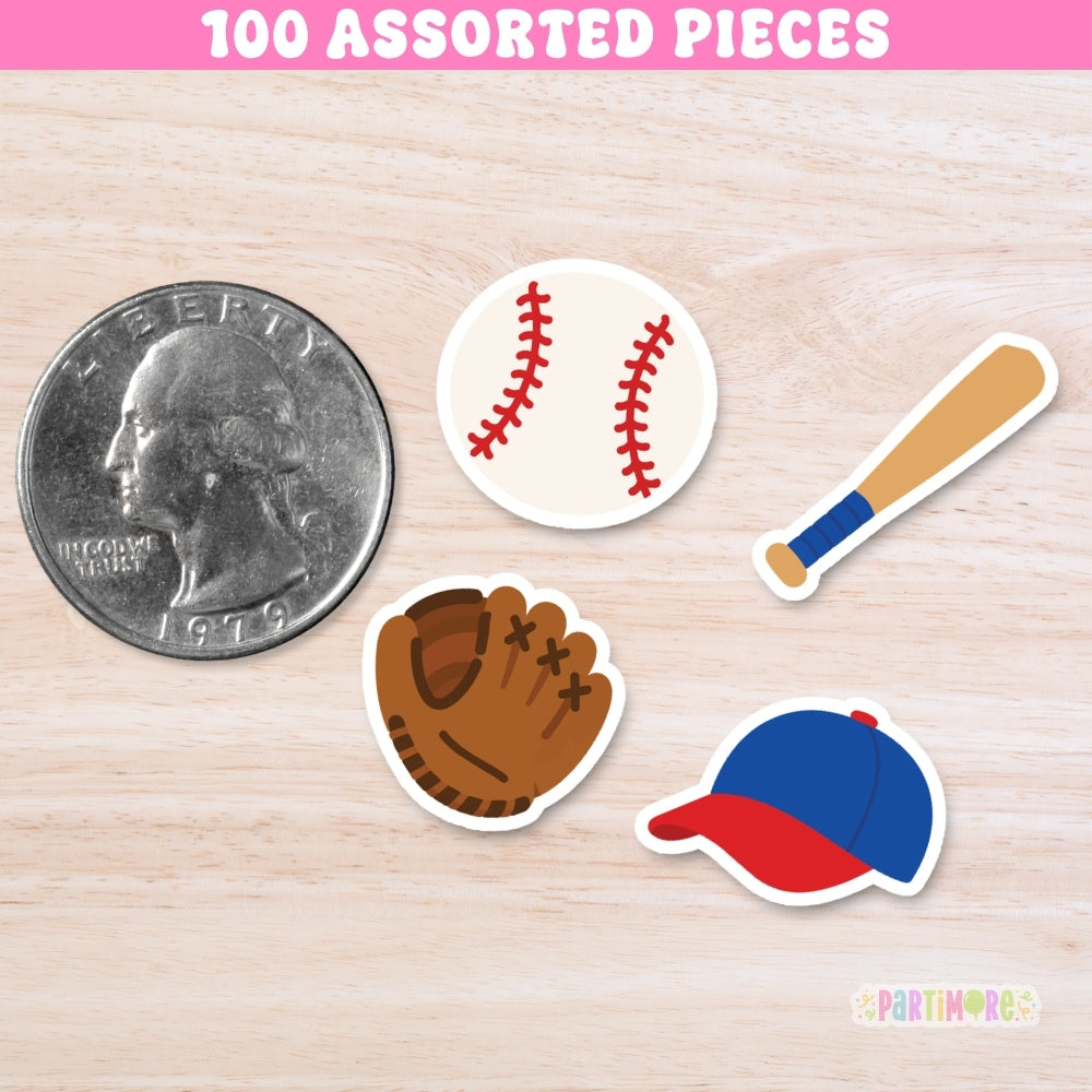 Baseball Birthday Party Confetti – Baseball Table Decorations & Party Decor - 100 pcs