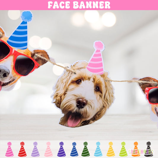 Personalized Photo Banner, Pet Birthday Party Banner, Kids Face Banner, First Birthday Banner For Boy Girl Pets