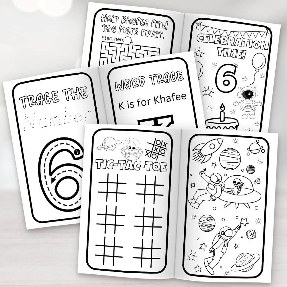 Outer Space Birthday Coloring Books For Kids, Astronaut Coloring Page | Galaxy Party Favors